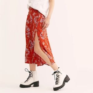 Free People retro love midi skirt